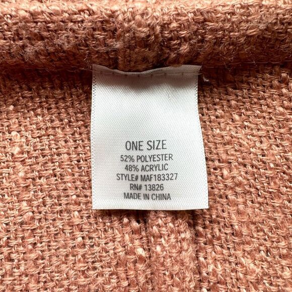 🔃Francesca's Collections Orange Poncho Sweater With Hood - Picture 5 of 6